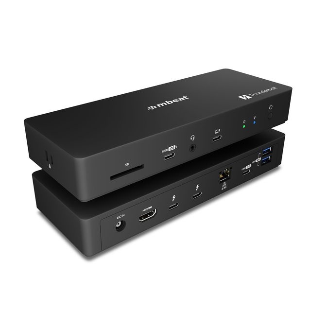 USMB-DOCK-TB48 mbeat Thunderbolt™4 / USB4 Docking Station – 40Gbps, Dual 4K/8K, 96W PD, 2.5GbE, HDMI 2.1, 12 Ports