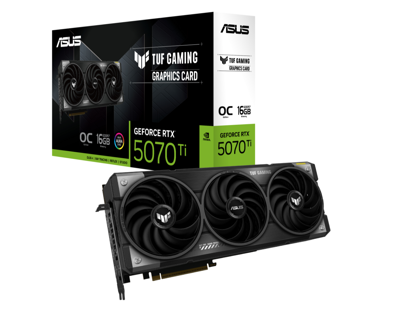 VCA-RTX5070TI-O16G-TUF ASUS nVidia GeForce TUF-RTX5070TI-O16G-GAMING RTX5070TI 16GB GDDR7 2588MHz Boost Clock 28 Gbps 256-bit HDMI*2,DP*3,16G,D7 1484 TOPs