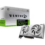 MSI nVidia GeForce RTX™ 5060 Ti 16G VENTUS 2X OC WHITE PLUS, Boost 2602 MHz, CUDA 4608, 16GB GDDR7, 28 Gbps, 600W PSU, HDMI™ x 1 (embargo)