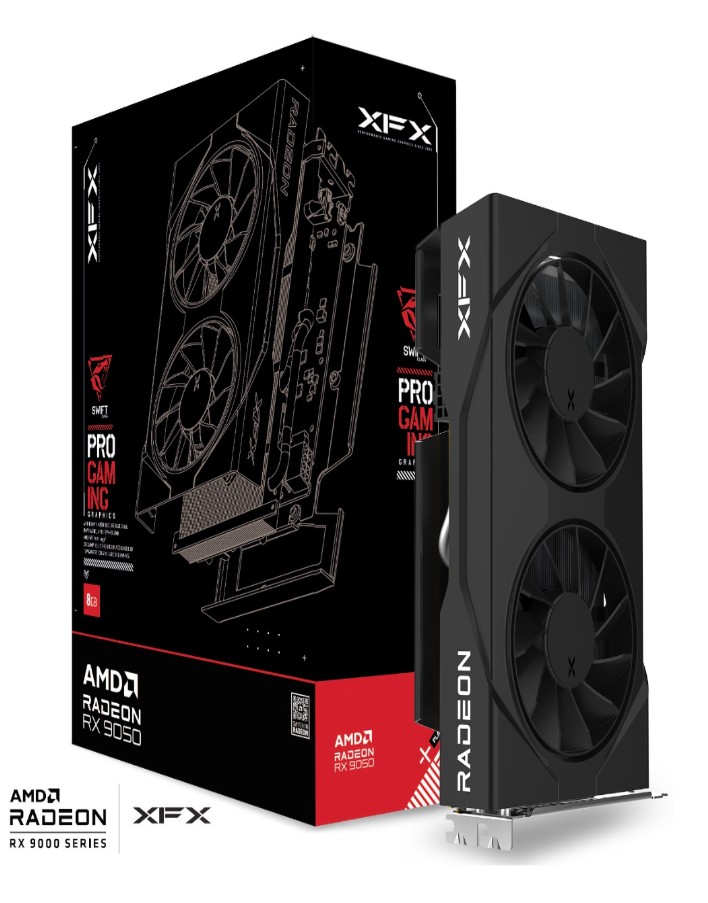 VCX-RX9050XT-8GB-BK XFX Swift AMD Radeon RX 9050 Gaming Edition with 8GB GDDR6 HDMI 2xDP, AMD RDNA™ 4 (RX-95SWFT8BE)